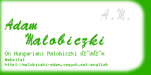 adam malobiczki business card